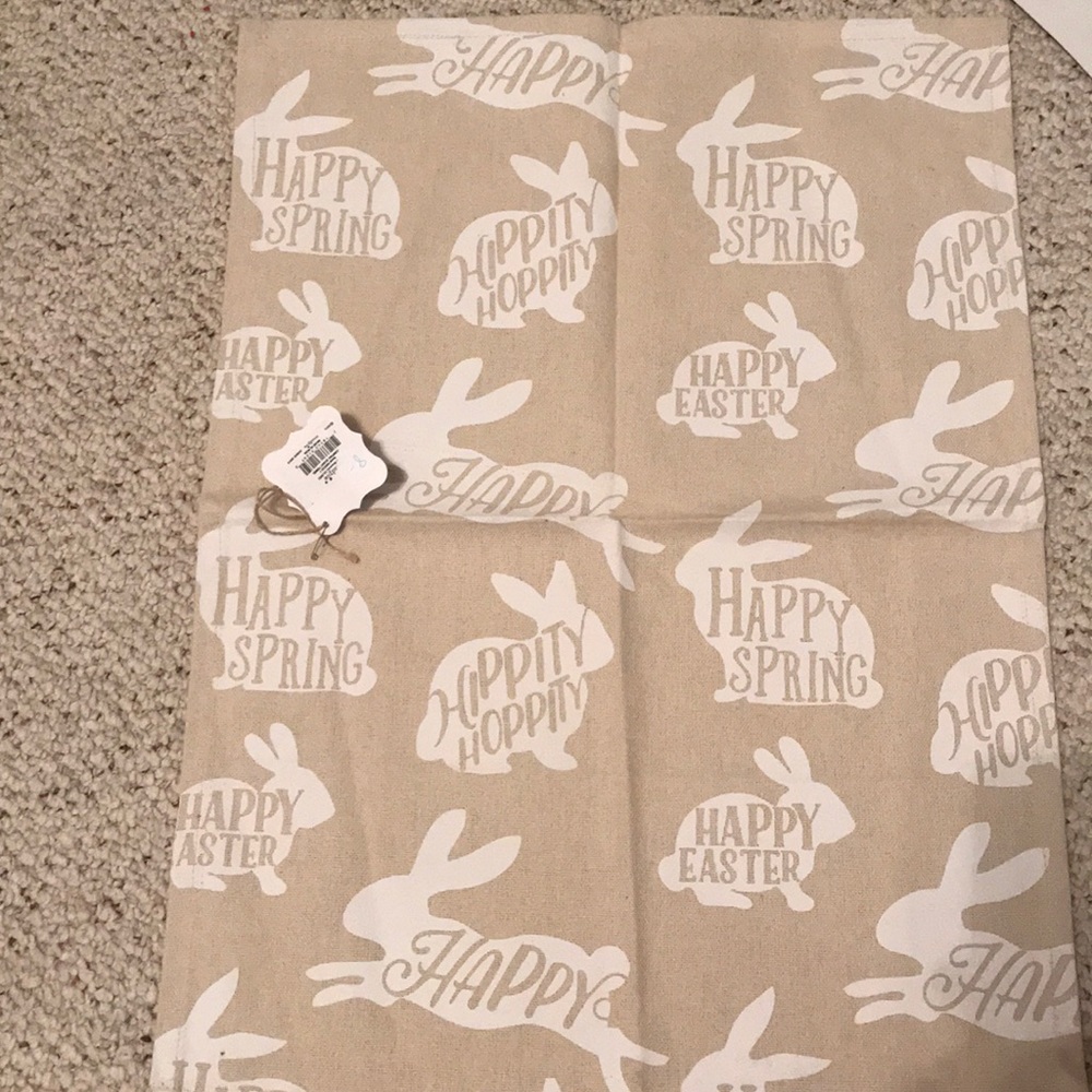 Mud Pie grainsack towel spring Easter bunny rabbit